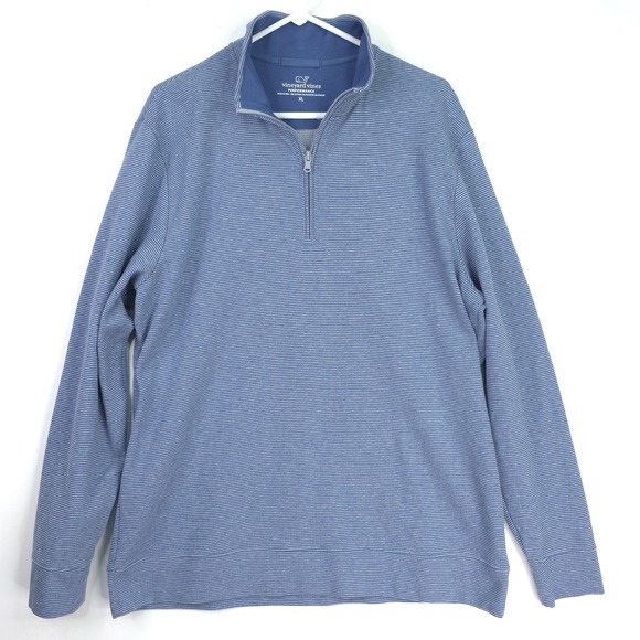 Vineyard Vines Sweater Men's XL Blue Performance Quarter Zip Golf Pullover - Picture 2 of 10
